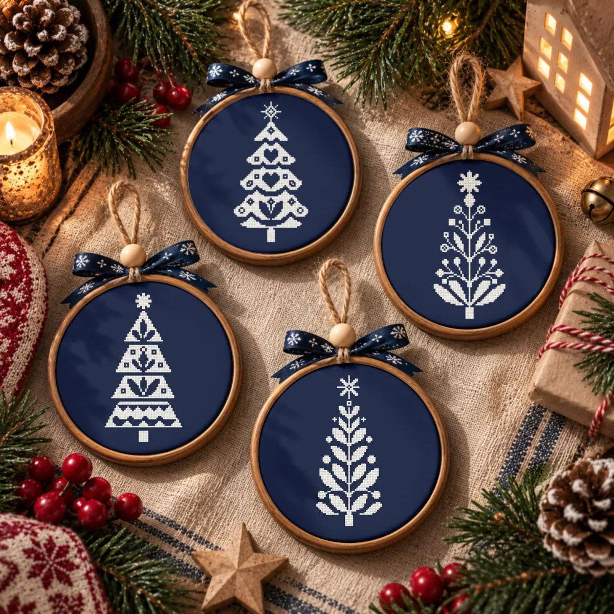 Preview 4 of 10 Nordic Christmas Trees Set