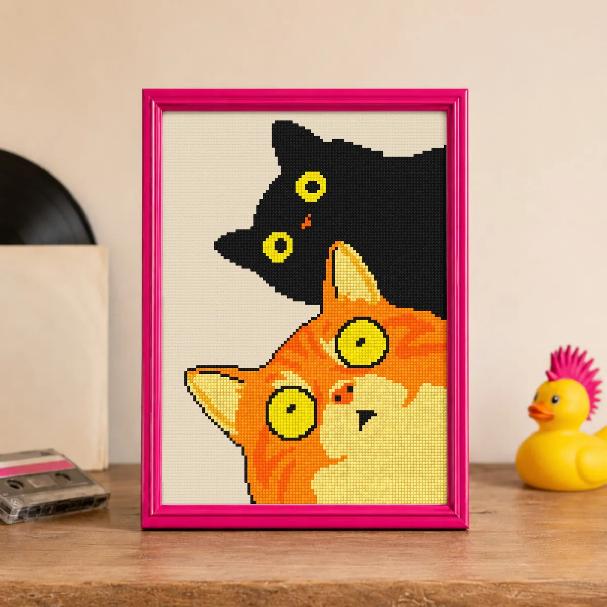 Preview 2 of 2 cats staring