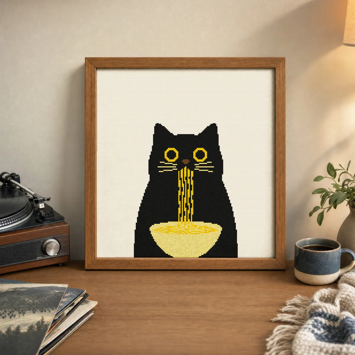 Preview 2 of Black cat with noodles