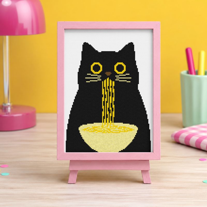 Ramen Cat — counted cross-stitch pattern by Stitch Jam Studio