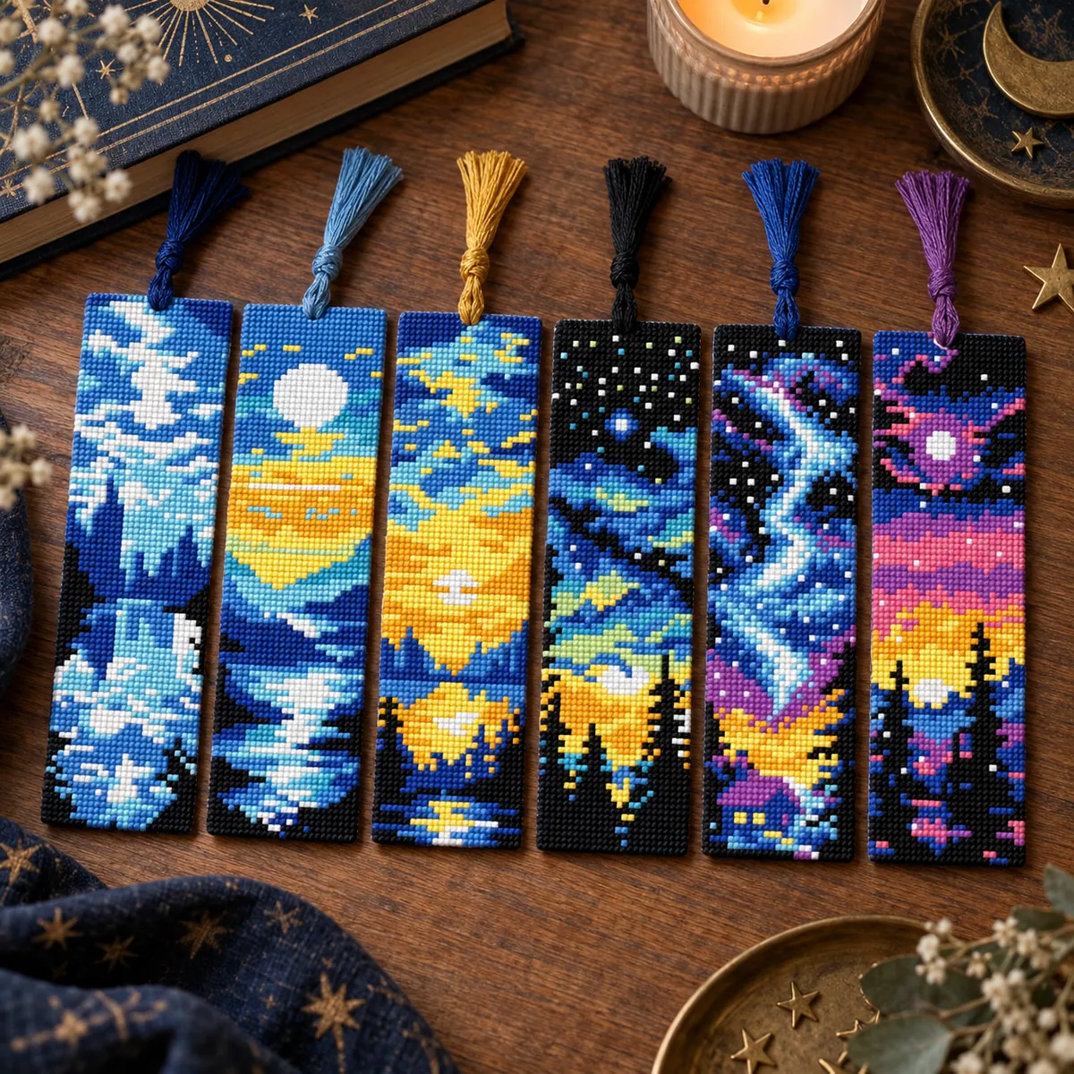 Preview 5 of Celestial Sunset Skies Bookmark Set