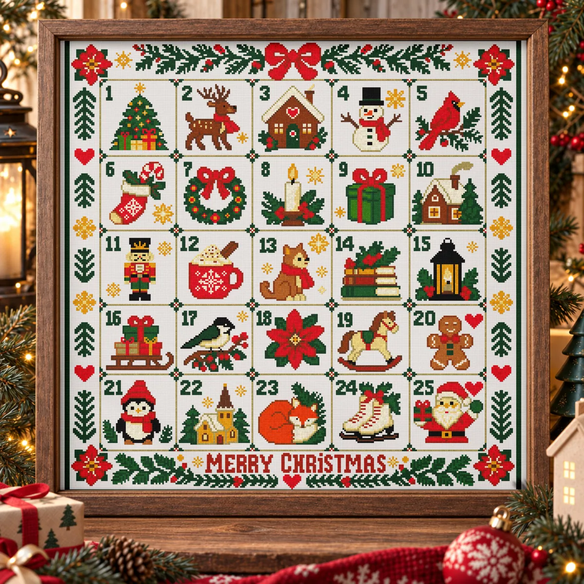 Stitch Jam Studio counted cross-stitch pattern: Christmas Advent Calendar