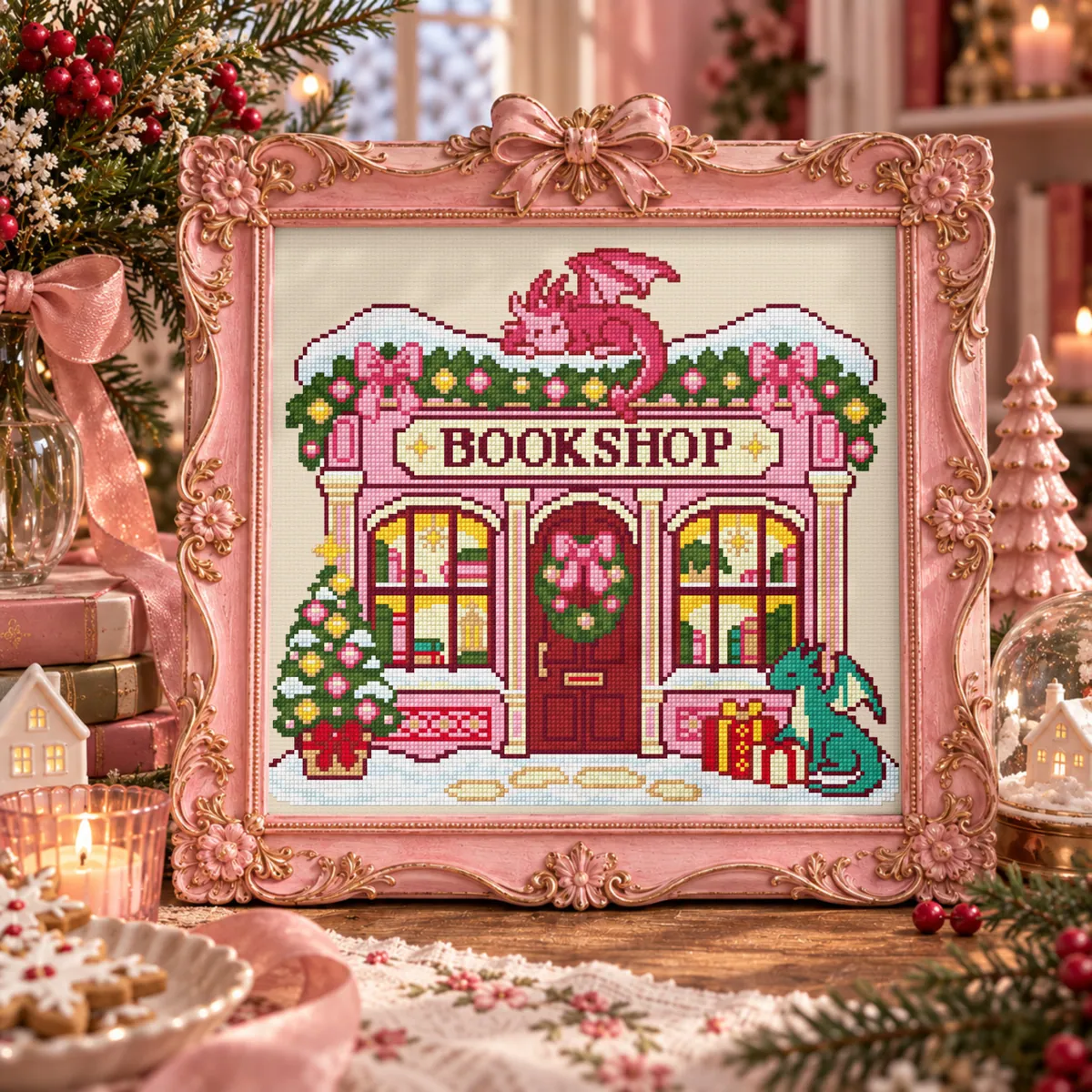Preview 3 of Christmas fantasy dragons book shop