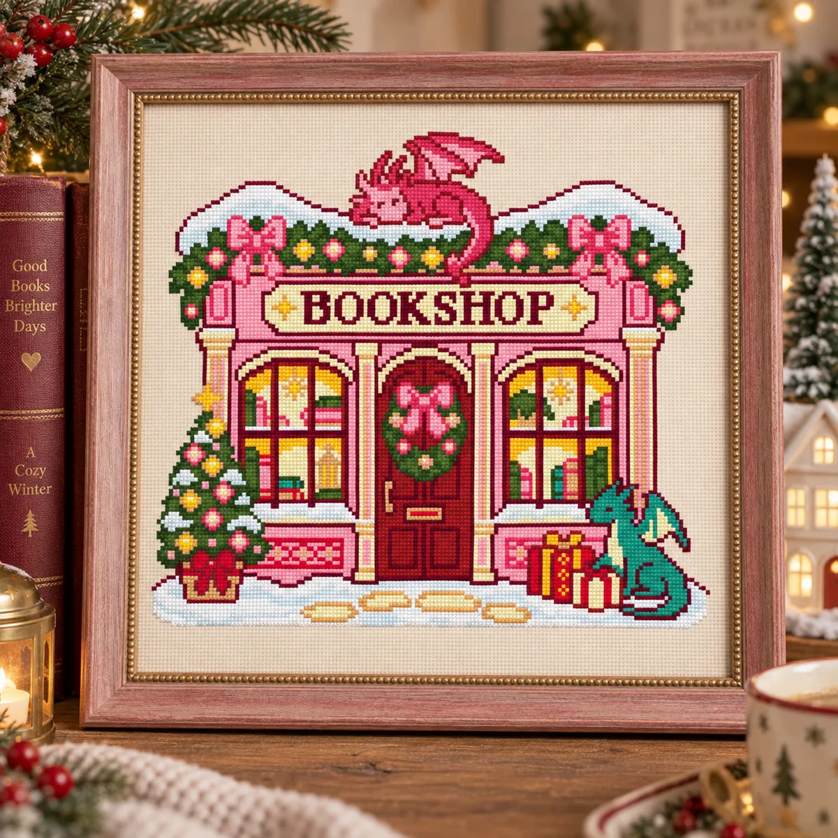 Preview 4 of Christmas fantasy dragons book shop