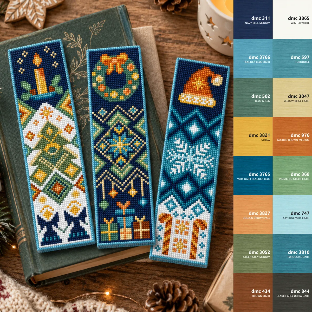 Preview 4 of Christmas Nordic Bookmarks Set