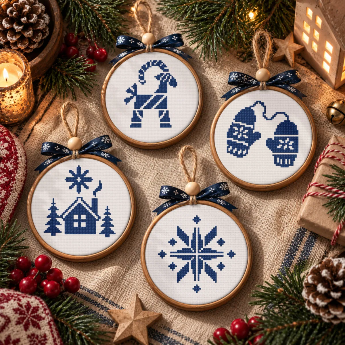 Preview 2 of Christmas Nordic Ornaments Monochrome