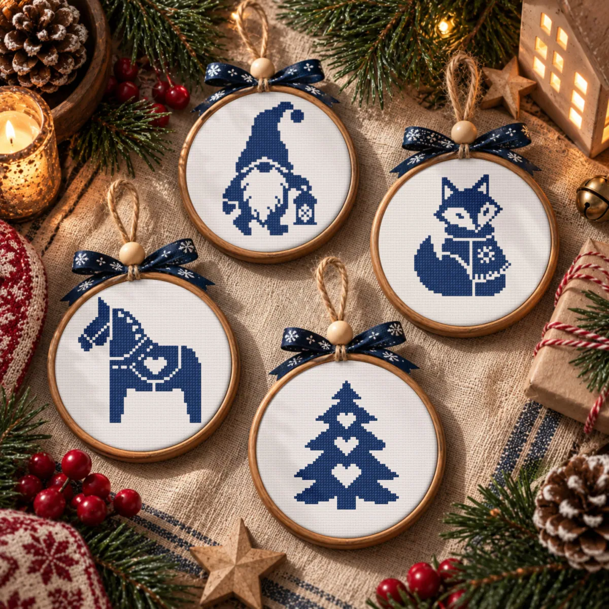 Preview 4 of Christmas Nordic Ornaments Monochrome