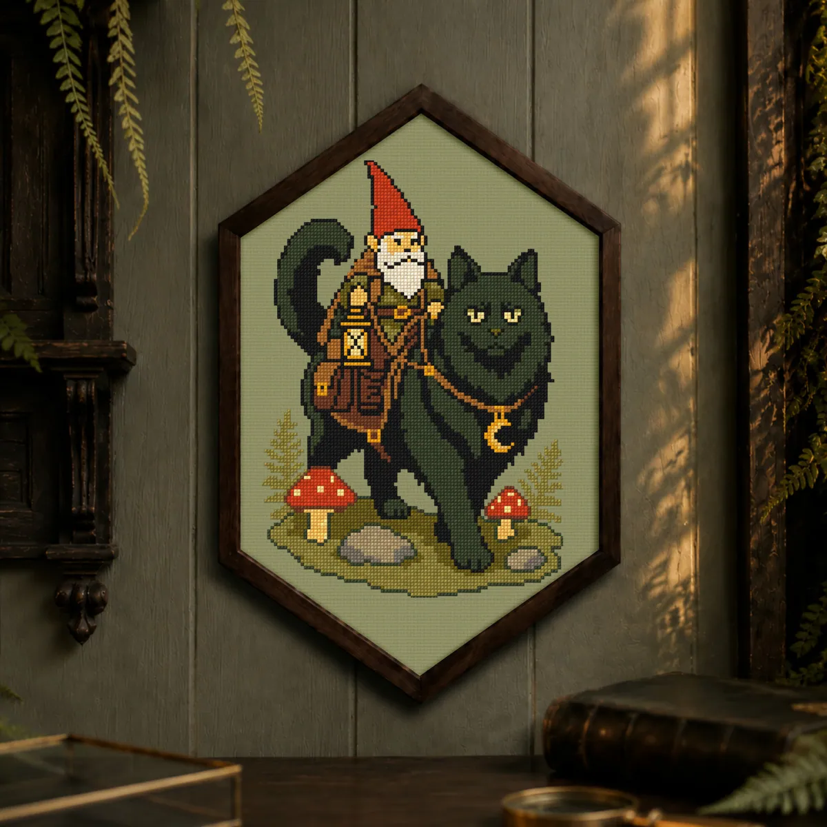 Preview 3 of Fantasy Gnome and a Black Cat
