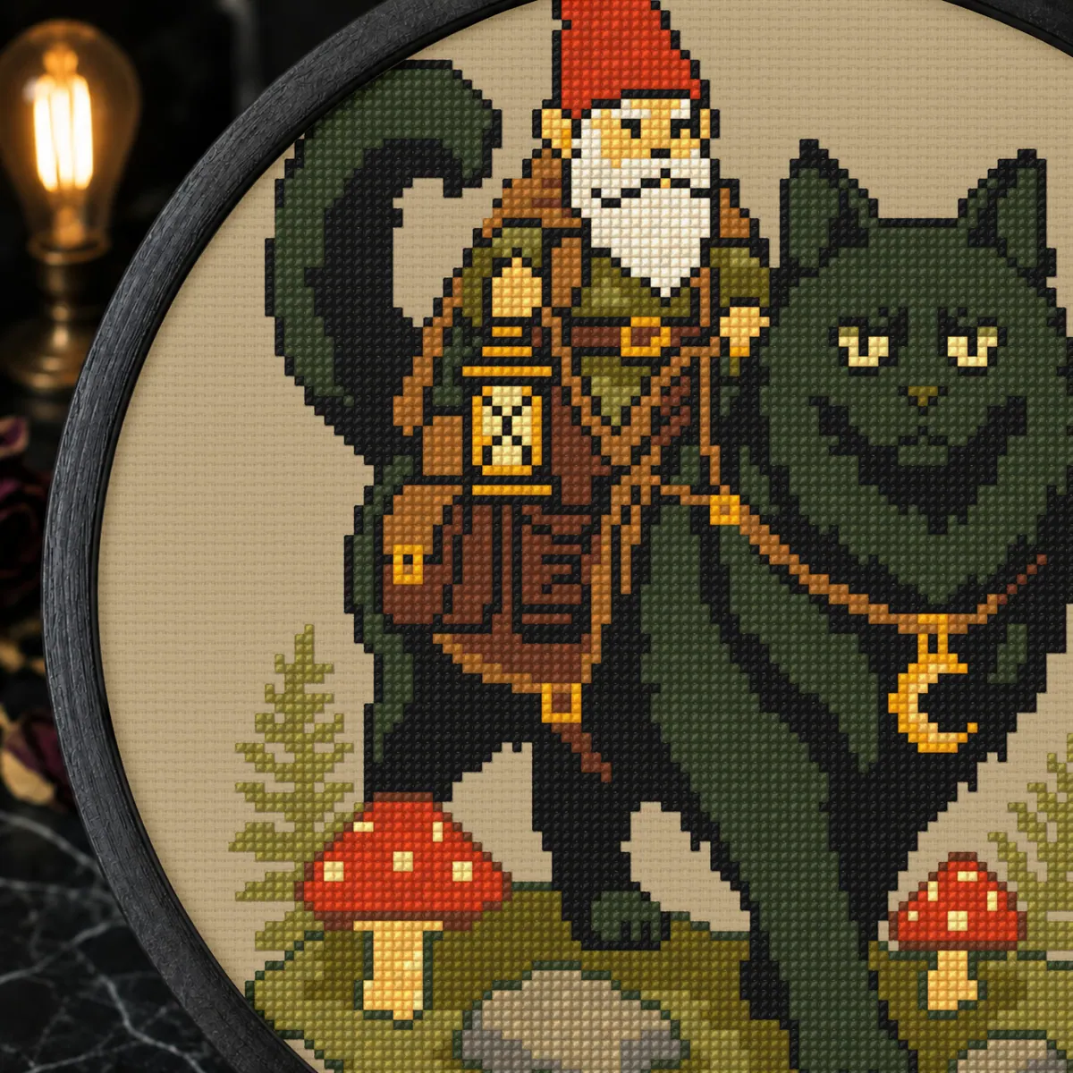 Preview 2 of Fantasy Gnome and a Black Cat