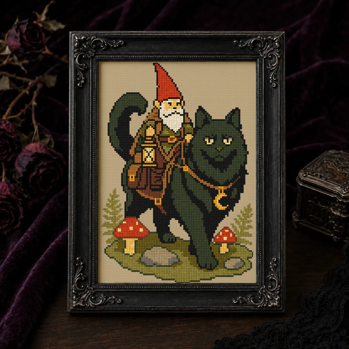 Preview 3 of Fantasy Gnome and a Black Cat