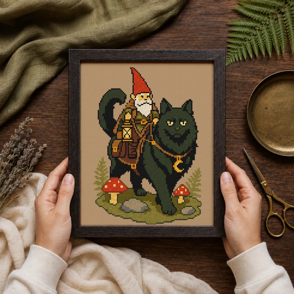 Preview 4 of Fantasy Gnome and a Black Cat