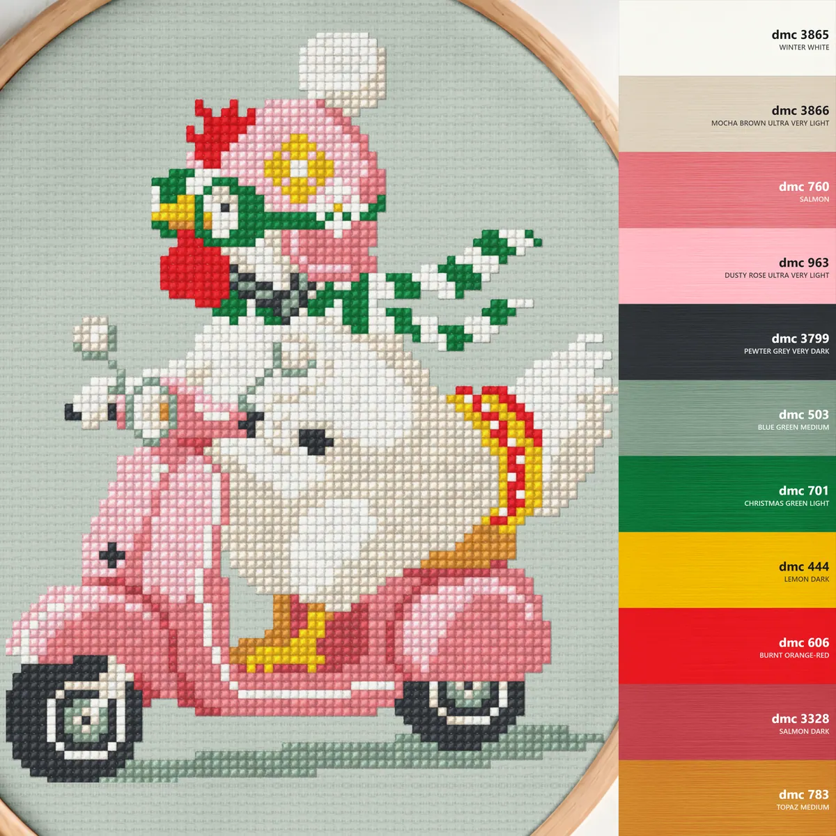Preview 2 of Funny chicken in a pink helmet