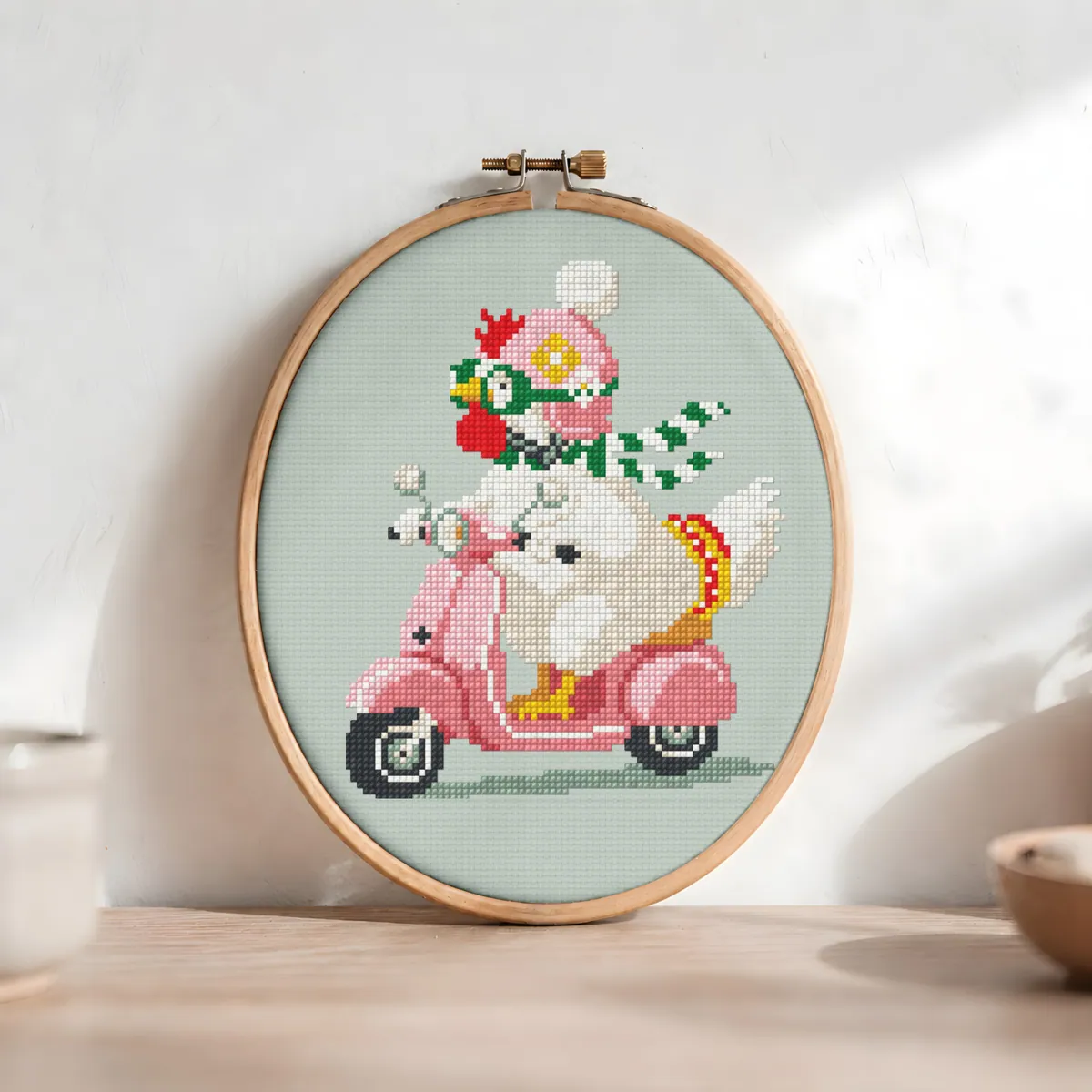 Preview 4 of Funny chicken in a pink helmet