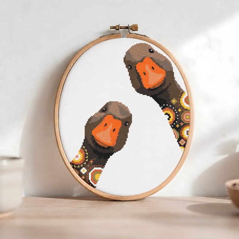 Peeking Geese — counted cross-stitch pattern by Stitch Jam Studio
