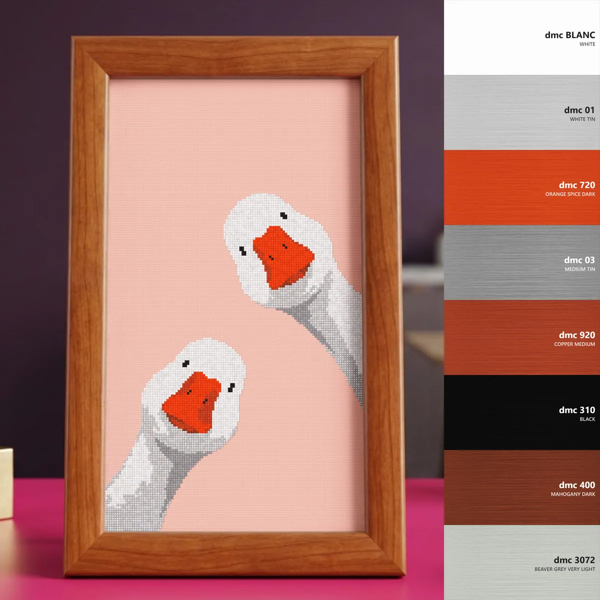 geese white — counted cross-stitch pattern by Stitch Jam Studio