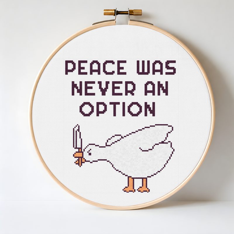 Peace Was Never an Option — counted cross-stitch pattern by Stitch Jam Studio