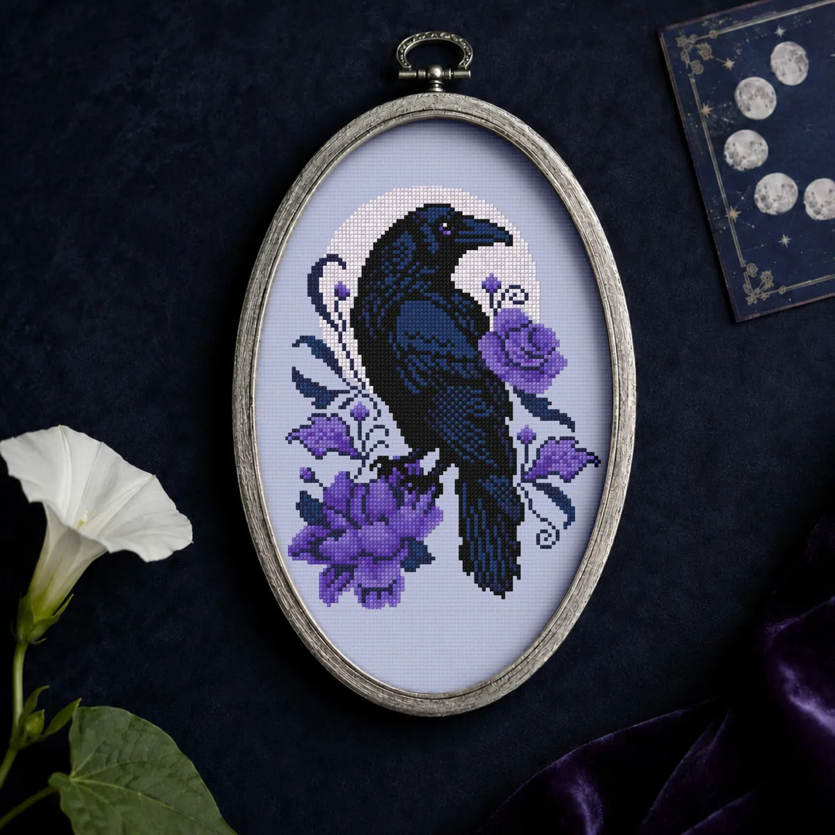 Preview 4 of Gothic Midnight Raven and Purple Roses