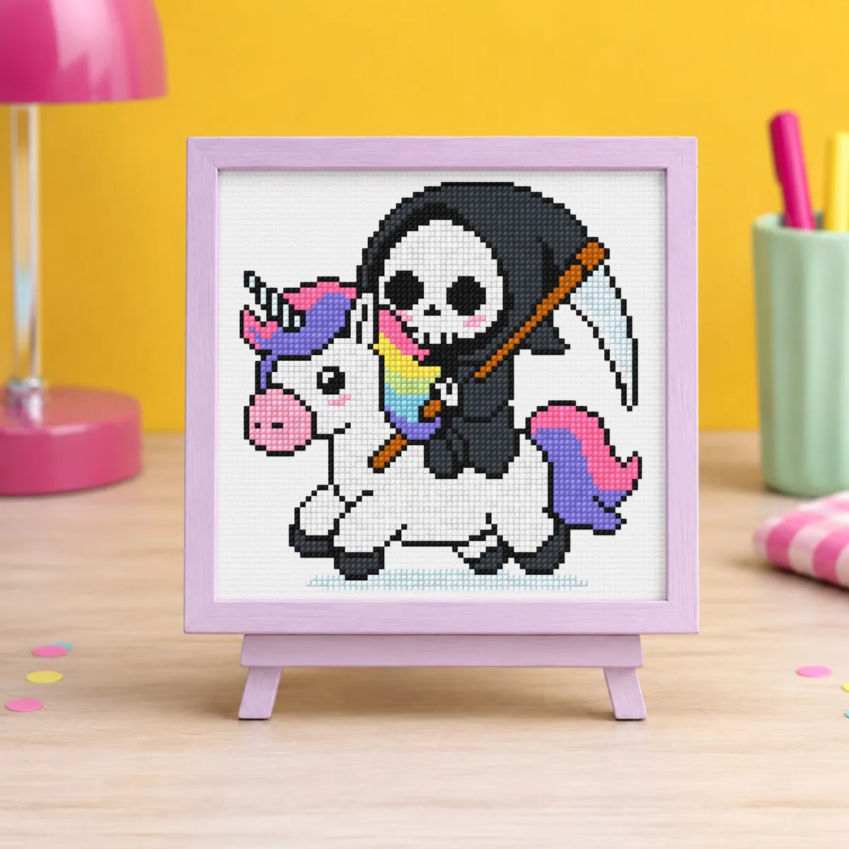 Preview 2 of Grim Reaper Riding a Unicorn
