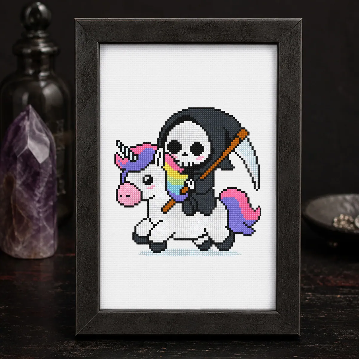 Preview 4 of Grim Reaper Riding a Unicorn
