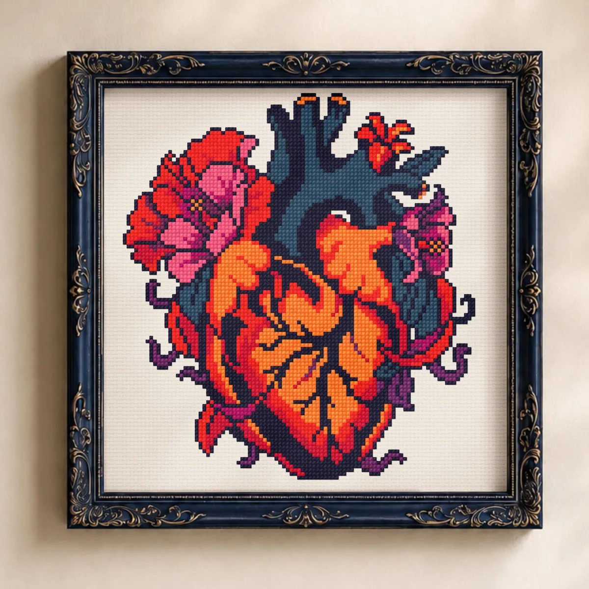 Stitch Jam Studio counted cross-stitch pattern: Heart in Bloom
