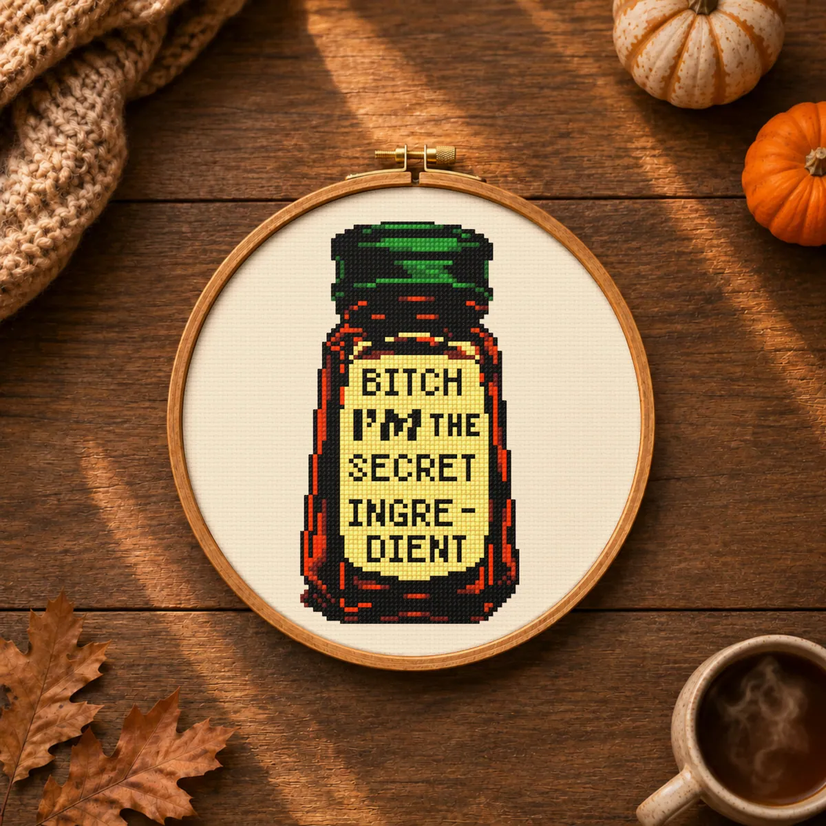 I'm the secret imgredient — counted cross-stitch pattern by Stitch Jam Studio