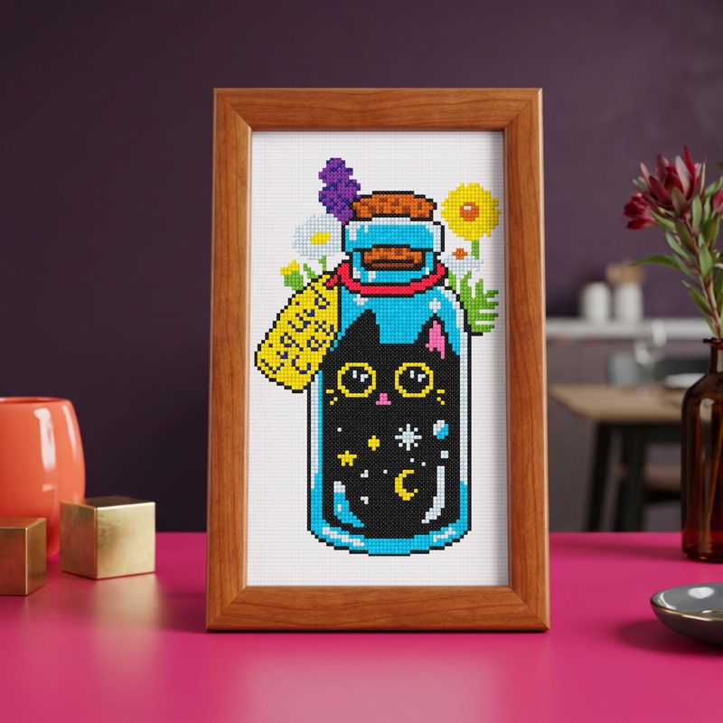 Liquid Cat — counted cross-stitch pattern by Stitch Jam Studio