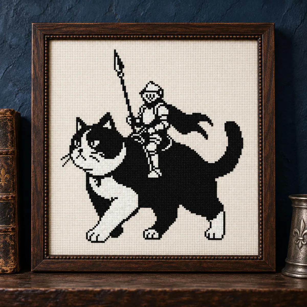 Medieval defender, counted cross-stitch design included in “Medieval Cross stitch Patterns Bundle”