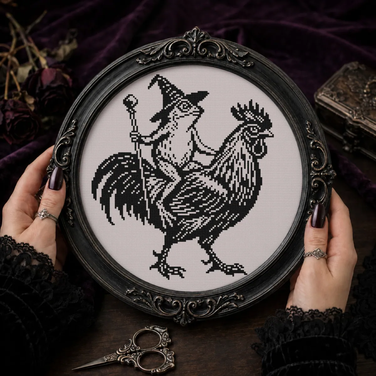 Preview 3 of Medieval Frog Wizard - Gothic Rooster Rider