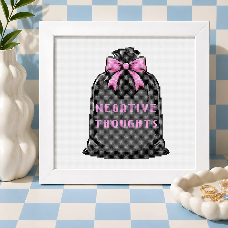 Negative Thoughts — counted cross-stitch pattern by Stitch Jam Studio