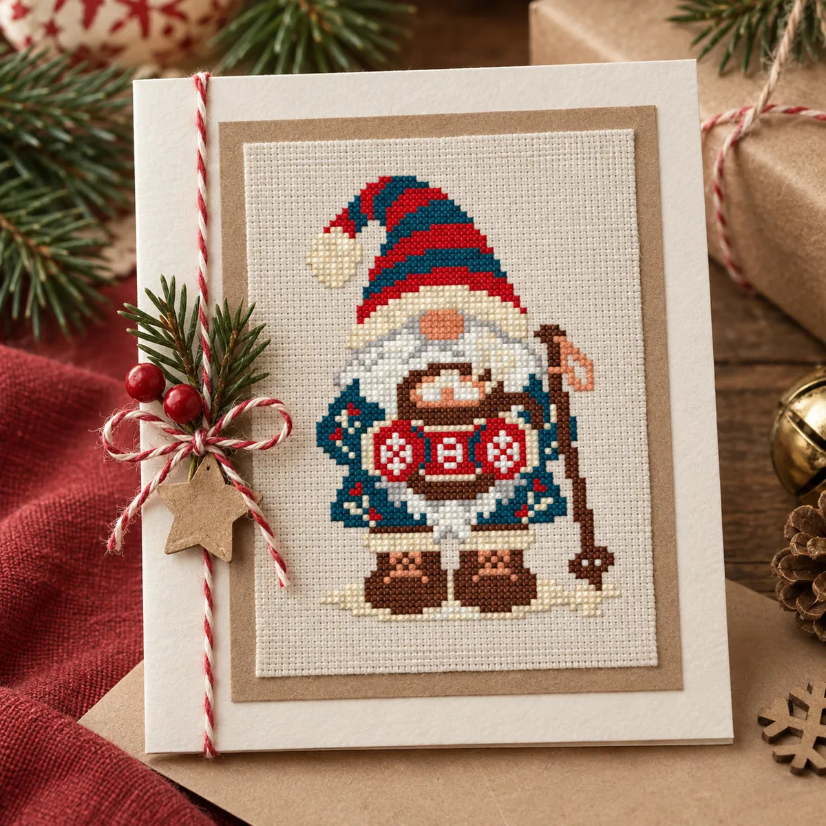 Preview 2 of Nordic Winter Hiker Gnome & Cocoa