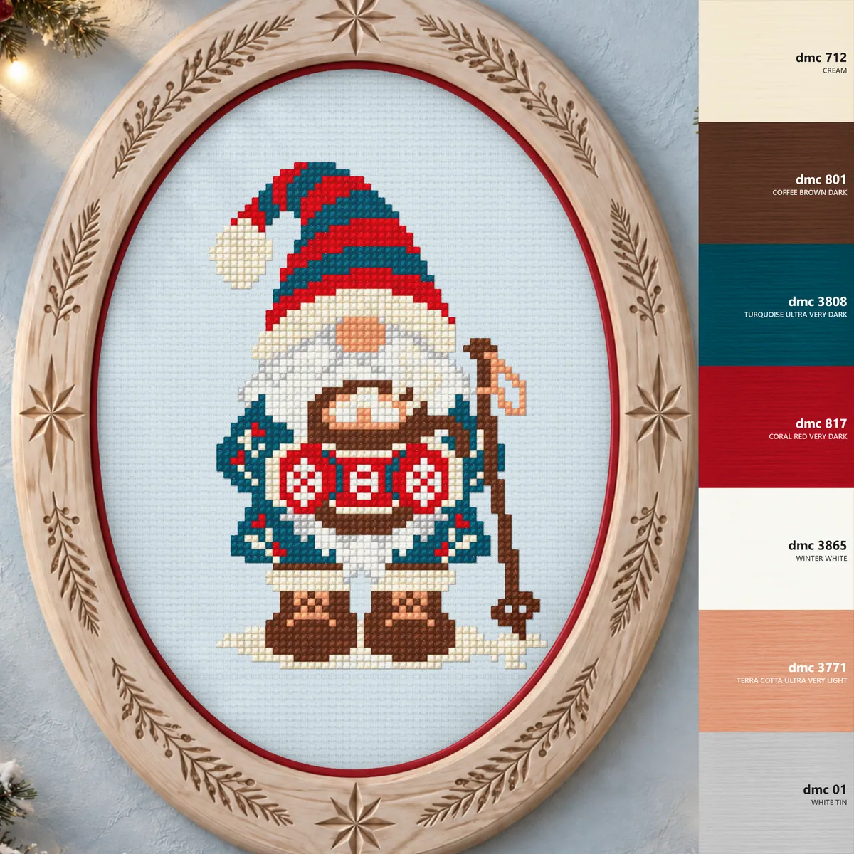 Preview 3 of Nordic Winter Hiker Gnome & Cocoa