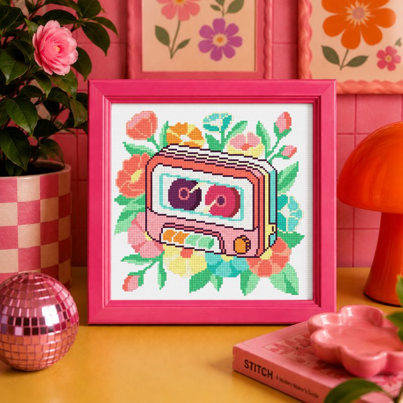 Retro Cassette Player — counted cross-stitch pattern by Stitch Jam Studio