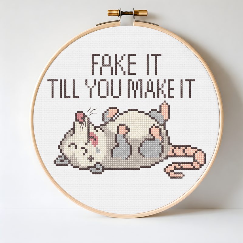 Fake It Till You Make It — counted cross-stitch pattern by Stitch Jam Studio