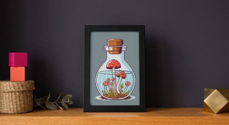 Pickled Amanita — counted cross-stitch pattern by Stitch Jam Studio