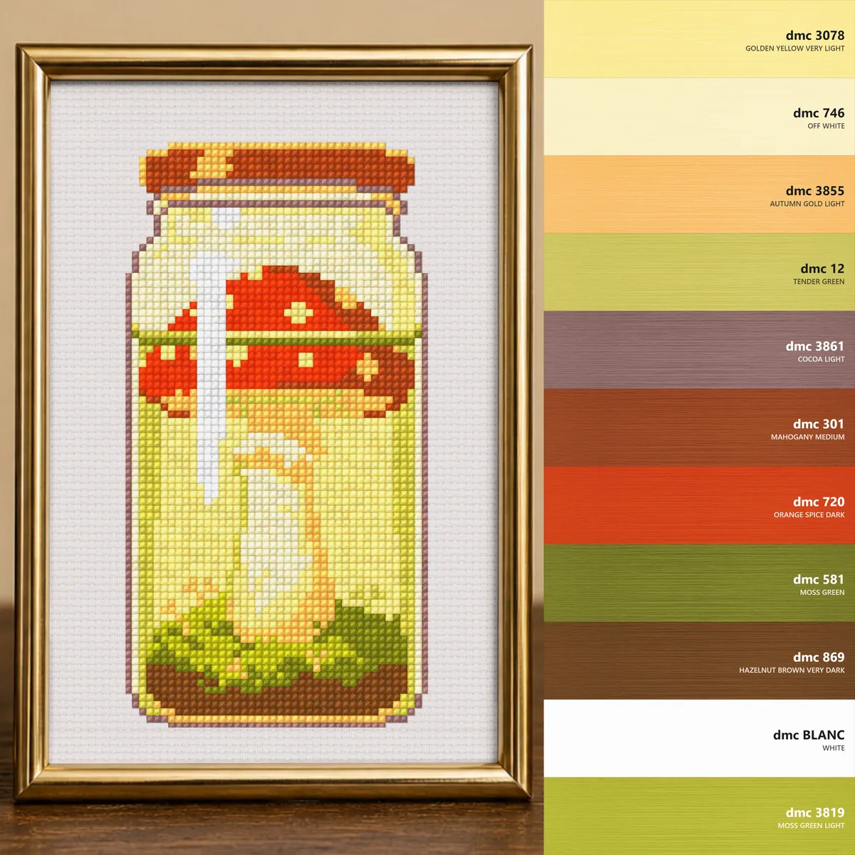 Pickled Amanita — counted cross-stitch pattern by Stitch Jam Studio