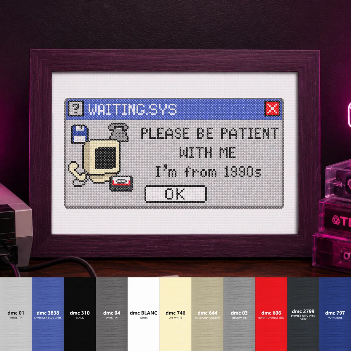 please be patient with me i'm from 90s — counted cross-stitch pattern by Stitch Jam Studio