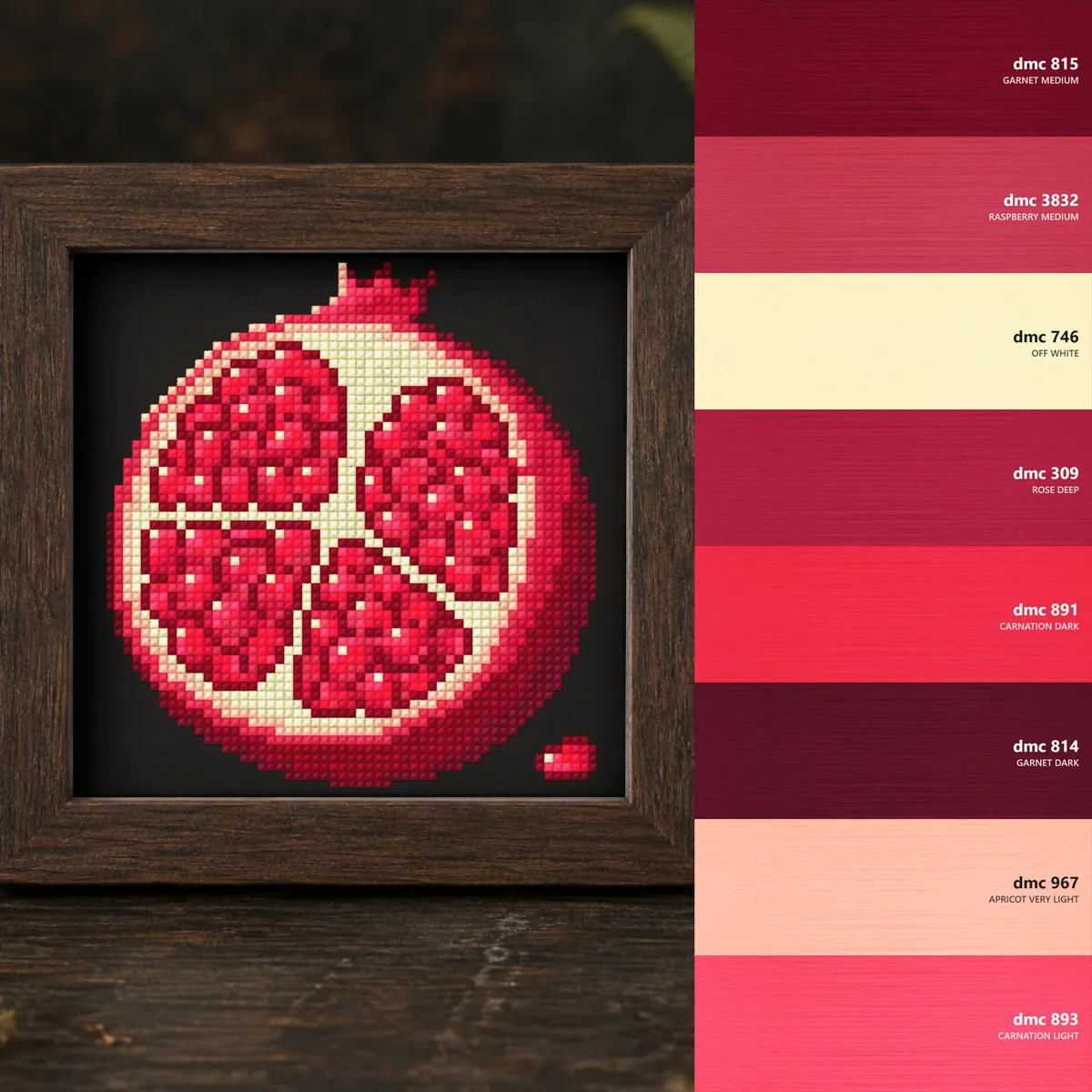 Pomegranate — counted cross-stitch pattern by Stitch Jam Studio