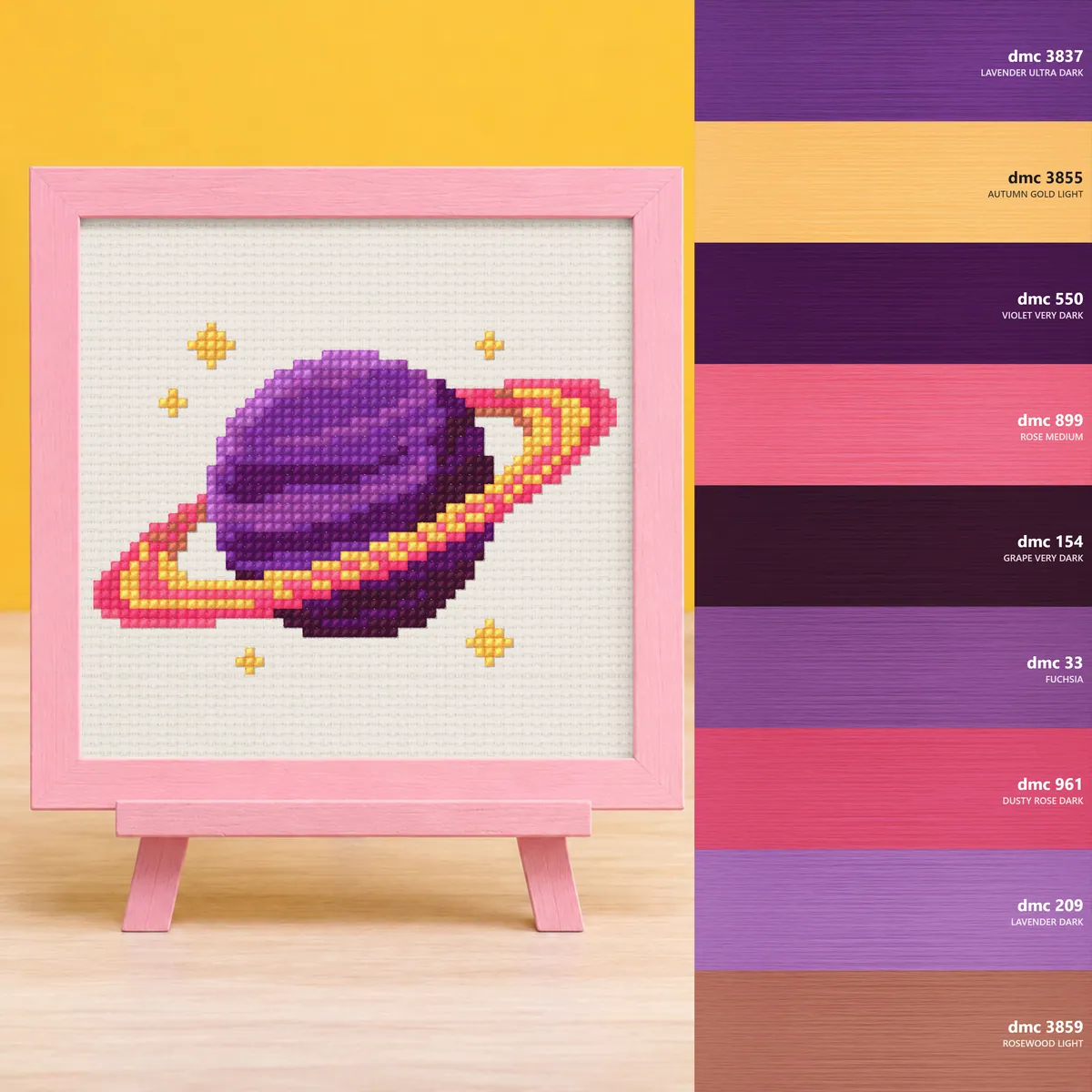 Saturn — counted cross-stitch pattern by Stitch Jam Studio