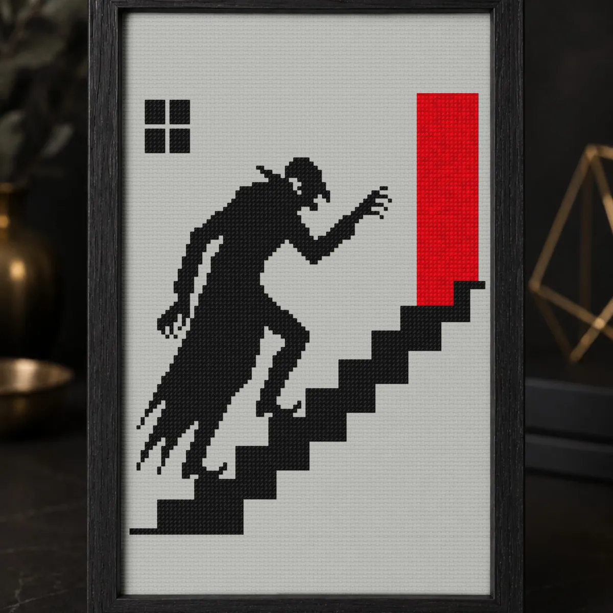 Shadow on the Stairs — counted cross-stitch pattern by Stitch Jam Studio