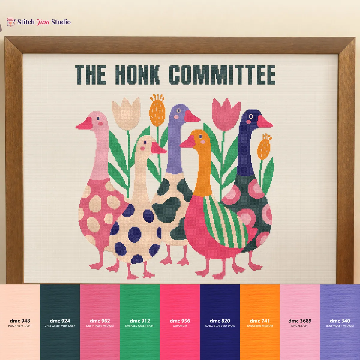 The Honk Committee — counted cross-stitch pattern by Stitch Jam Studio