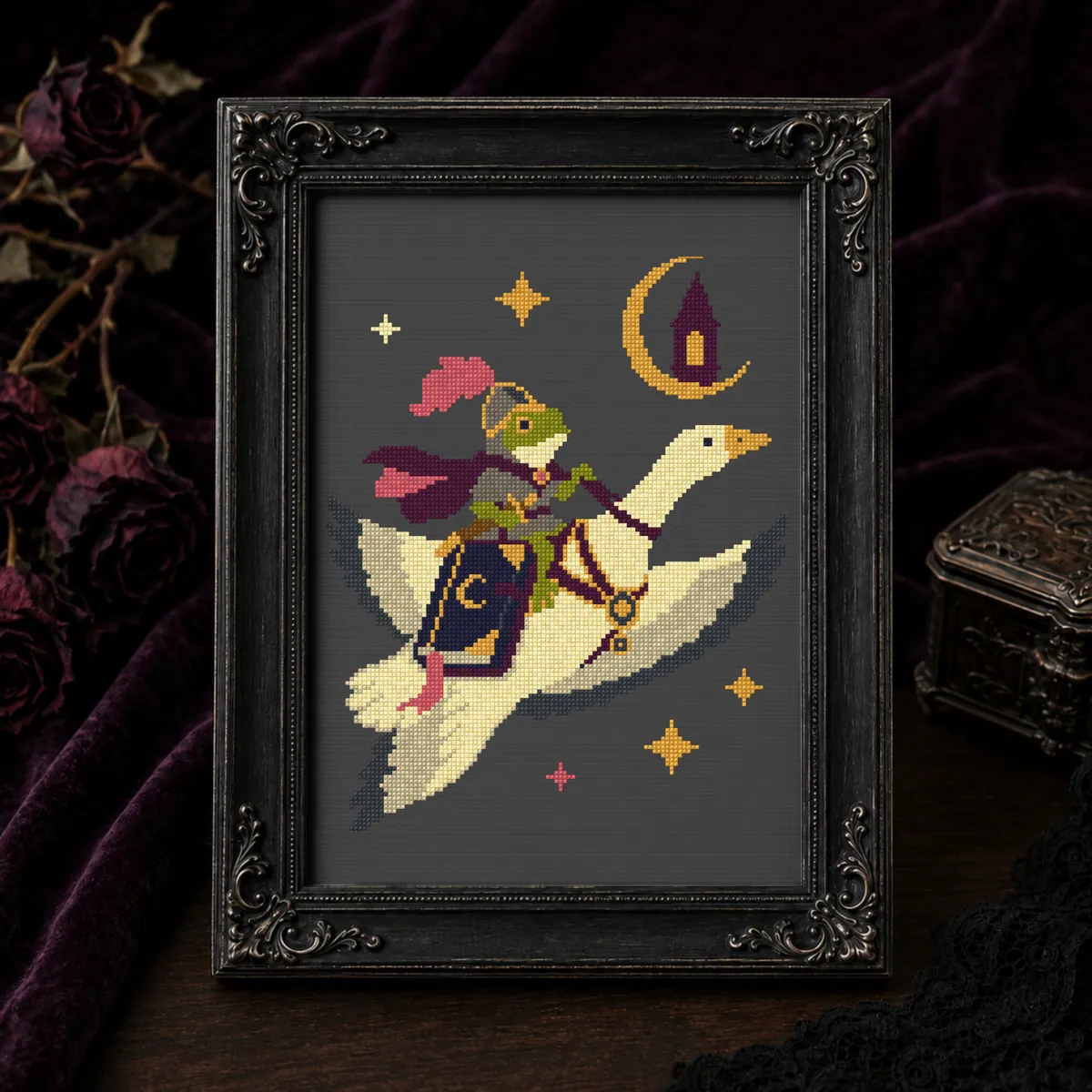 Stitch Jam Studio counted cross-stitch pattern: The Moonbound Courier
