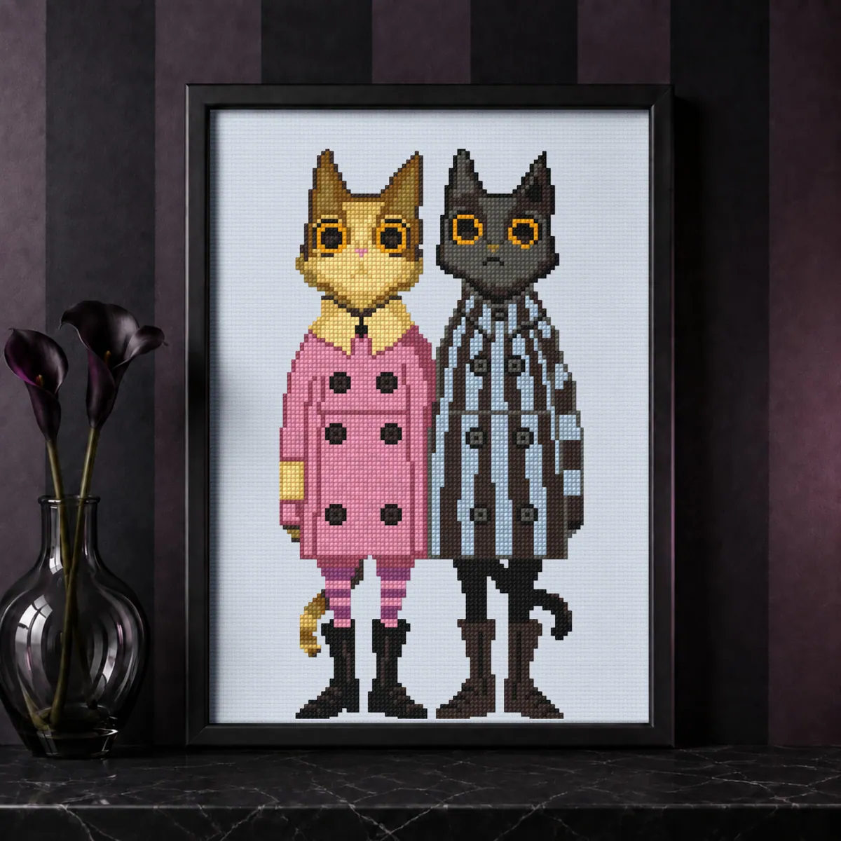 Stitch Jam Studio counted cross-stitch pattern: The Striped Companions