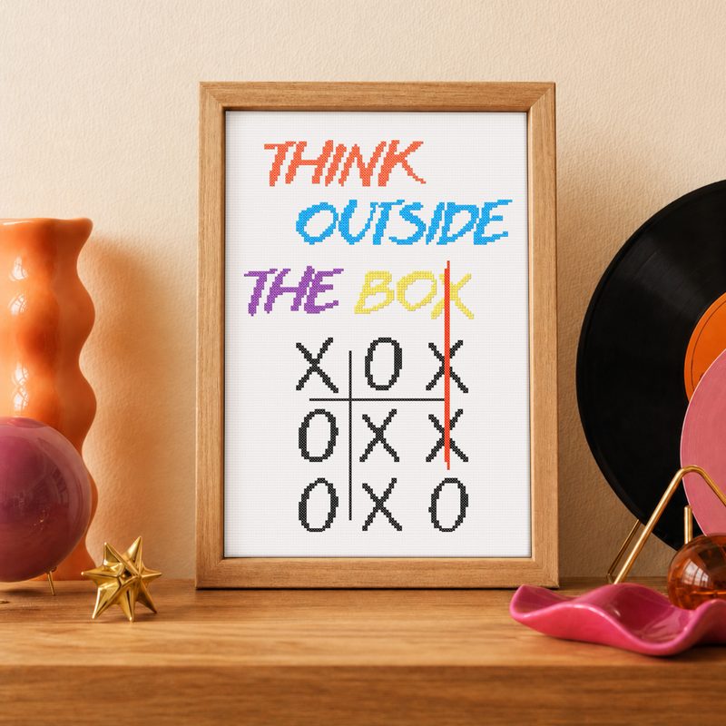 Think Outside the Box — counted cross-stitch pattern by Stitch Jam Studio
