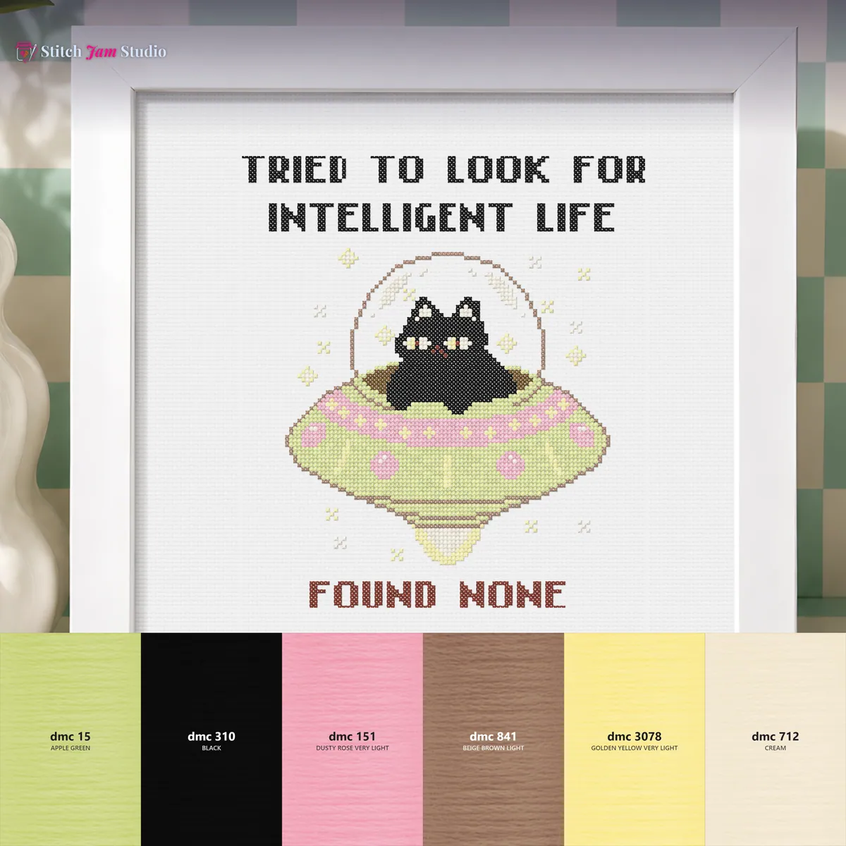 tried to look for intelligent life_found — counted cross-stitch pattern by Stitch Jam Studio