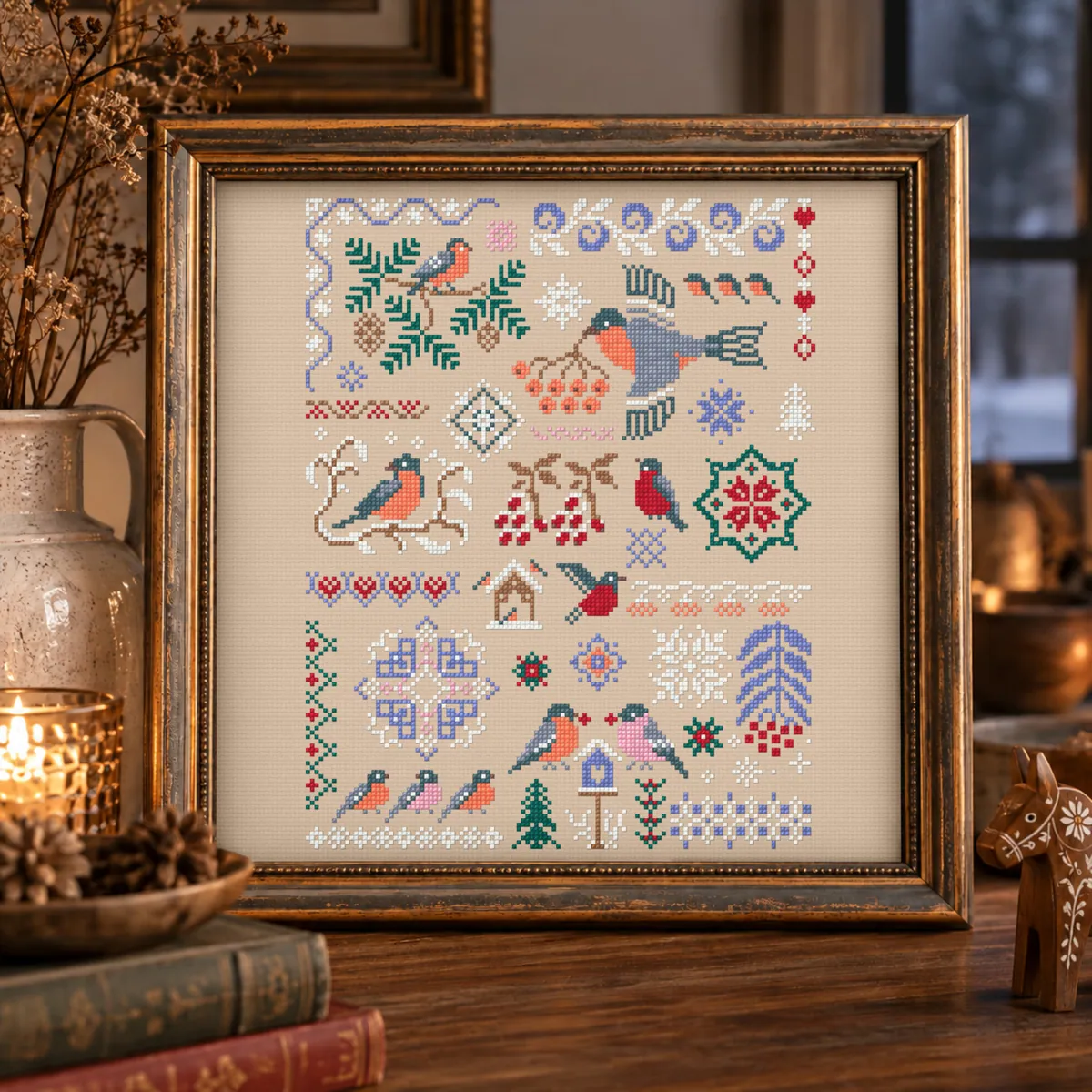 Preview 2 of Winter Bullfinch Folk Sampler