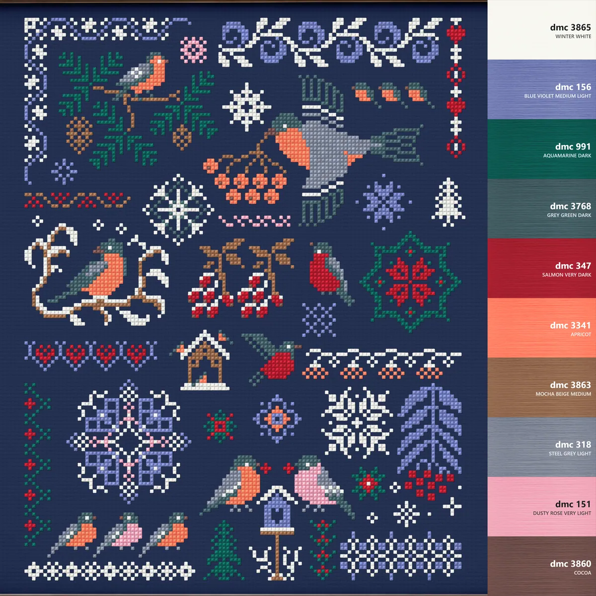 Preview 3 of Winter Bullfinch Folk Sampler