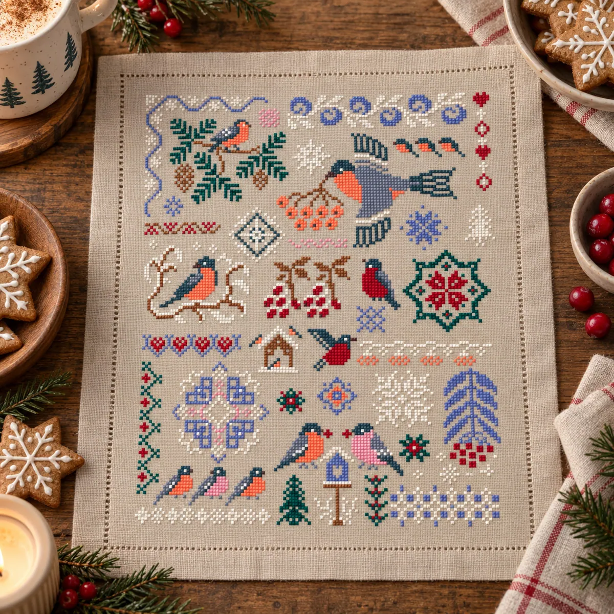 Preview 4 of Winter Bullfinch Folk Sampler