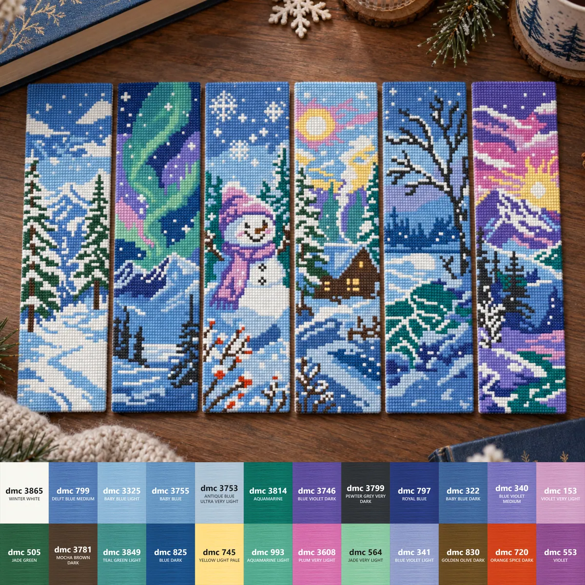 Preview 3 of Winter Forest Bookmarks Set